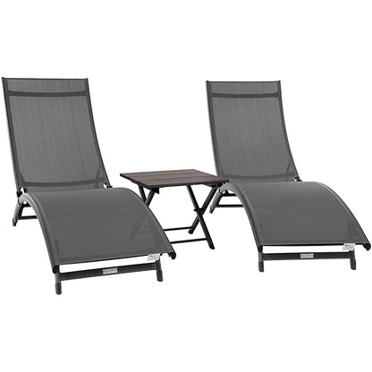 Coral Springs Lounger 3 pc Set - Aluminium