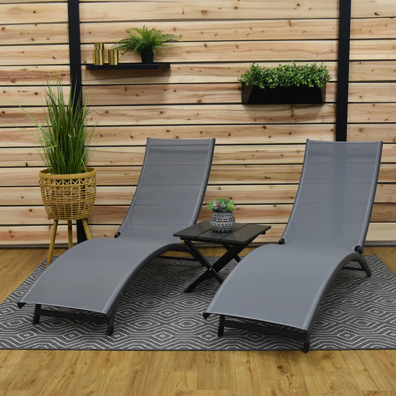 Coral Springs Lounger 3 pc Set - Aluminium