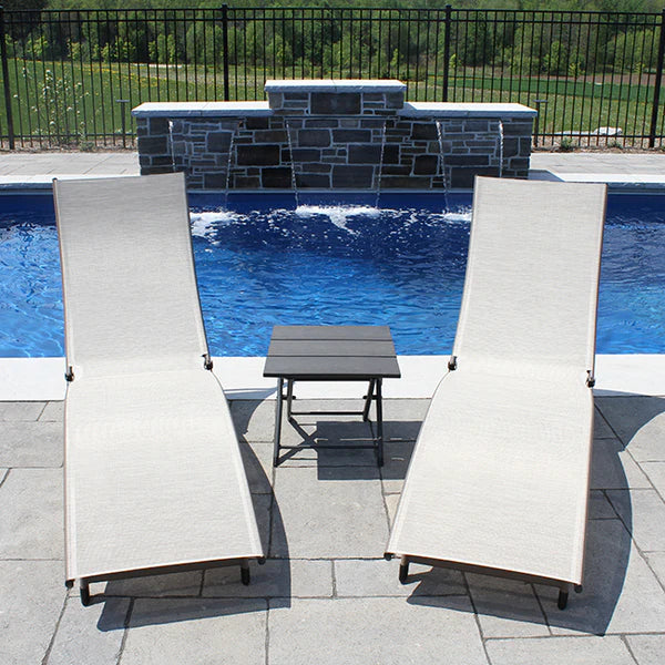 Coral Springs Lounger 3 pc Set - Aluminium