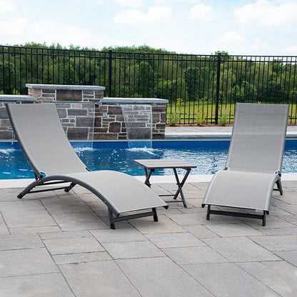 Coral Springs Lounger 3 pc Set - Aluminium