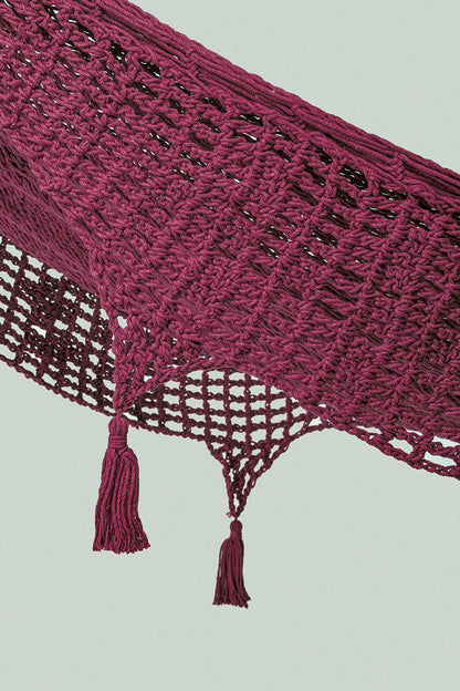 Maroon Mexican tassel hammock