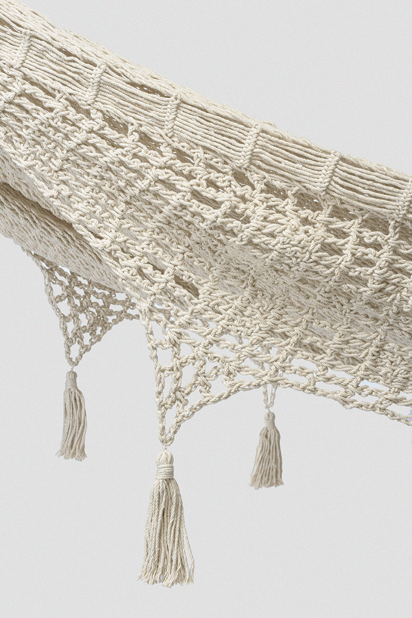 Cream Mexican tassel hammock