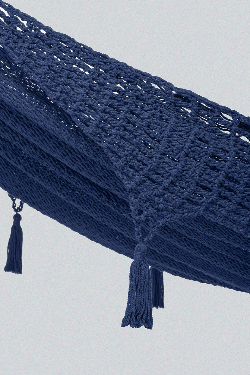 Navy Mexican tassel hammock 