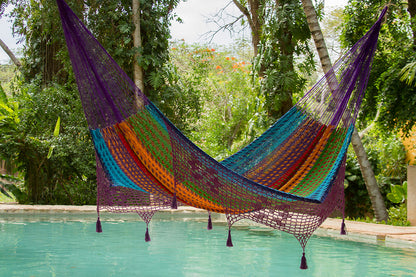 Rainbow Mexican tassel hammock 