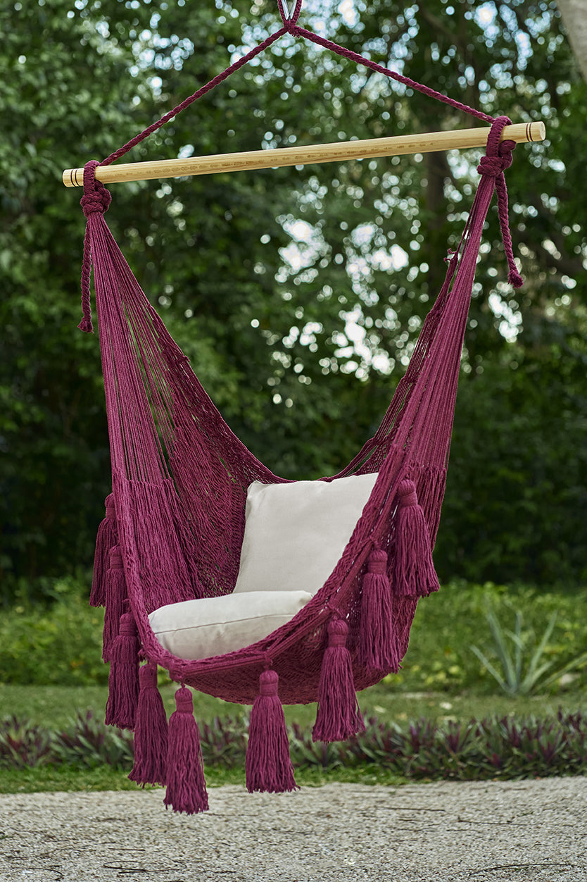 Maroon Mexican single chair hammock