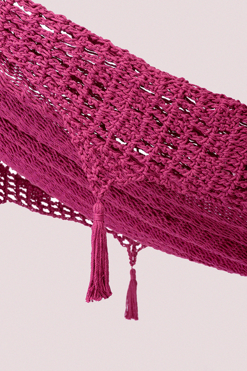 Pink Mexican tassel hammock