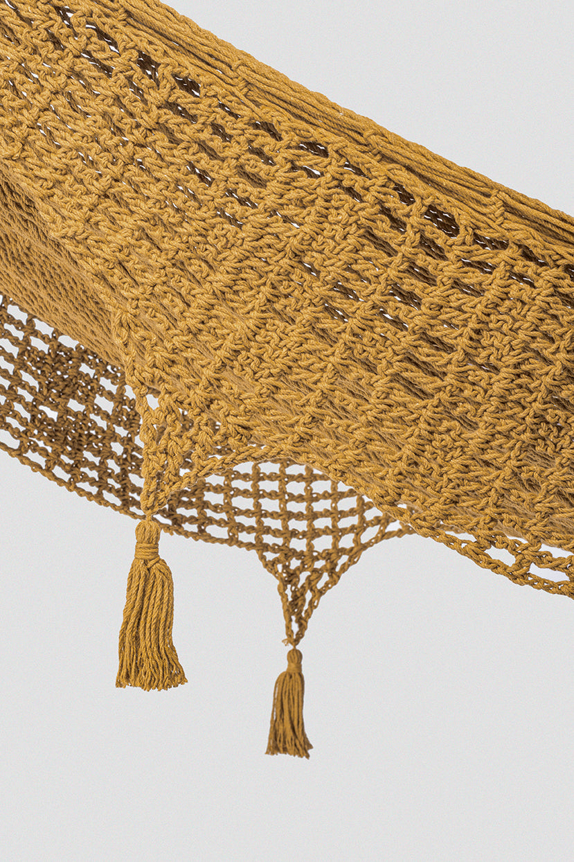 Mustard Mexican tassel hammock