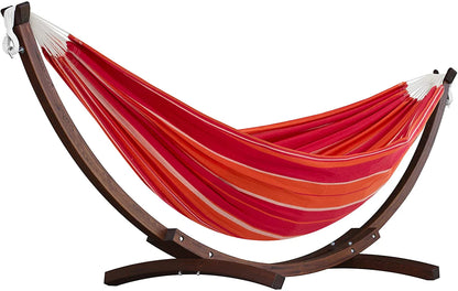 Double Cotton Hammock with Solid Pine Stand 260cm