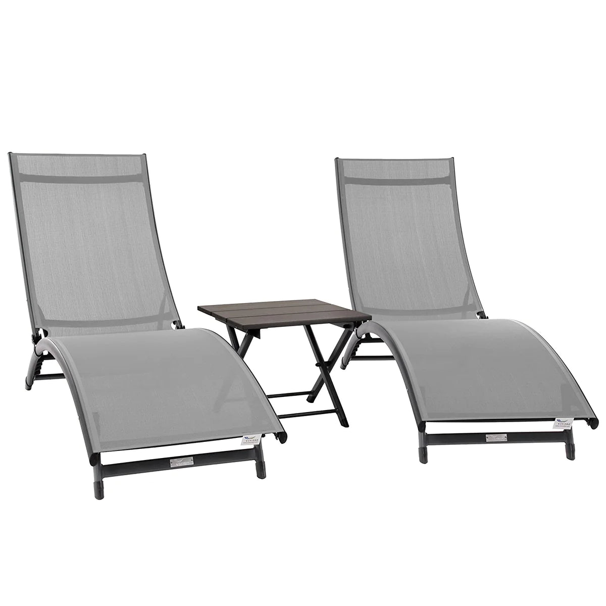 Coral Springs Lounger 3 pc Set - Aluminium