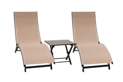 Coral Springs Lounger 3 pc Set - Aluminium