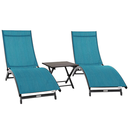 Coral Springs Lounger 3 pc Set - Aluminium