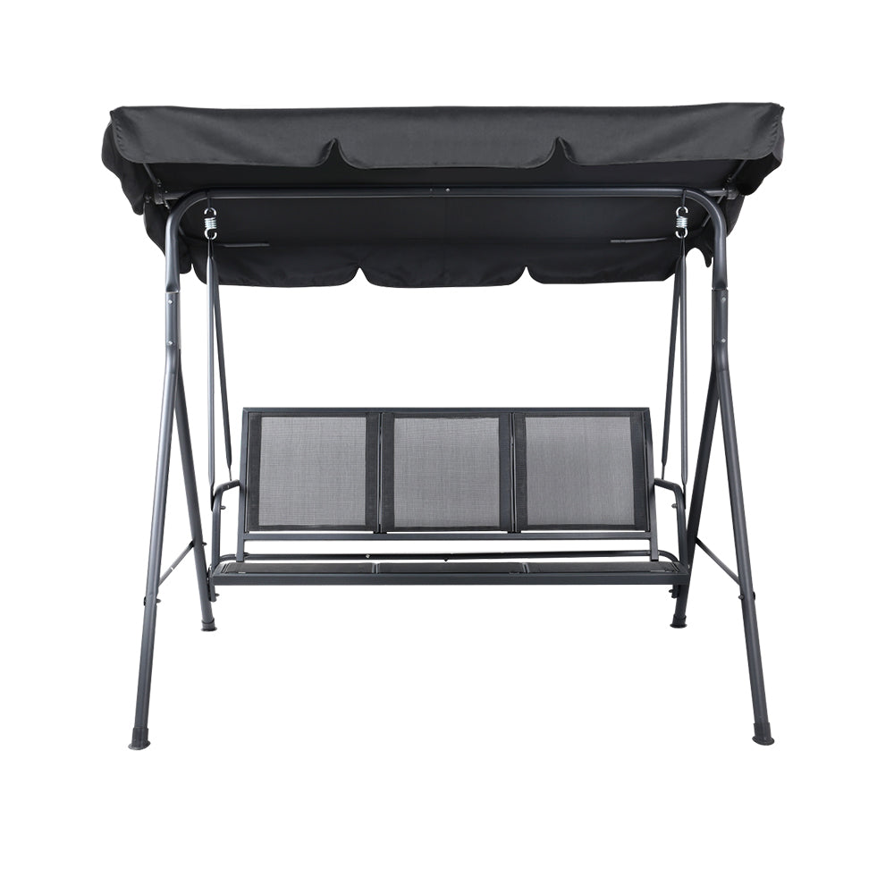 Gardeon 3 Seater Canopy Swing Seat - Black