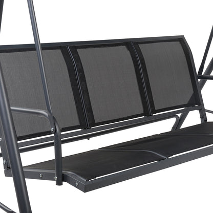 Gardeon 3 Seater Canopy Swing Seat - Black