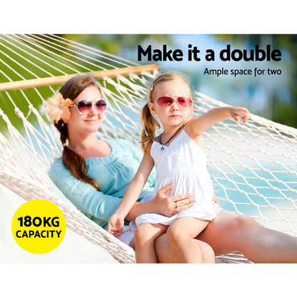 Double Swing Hammock Bed Cream