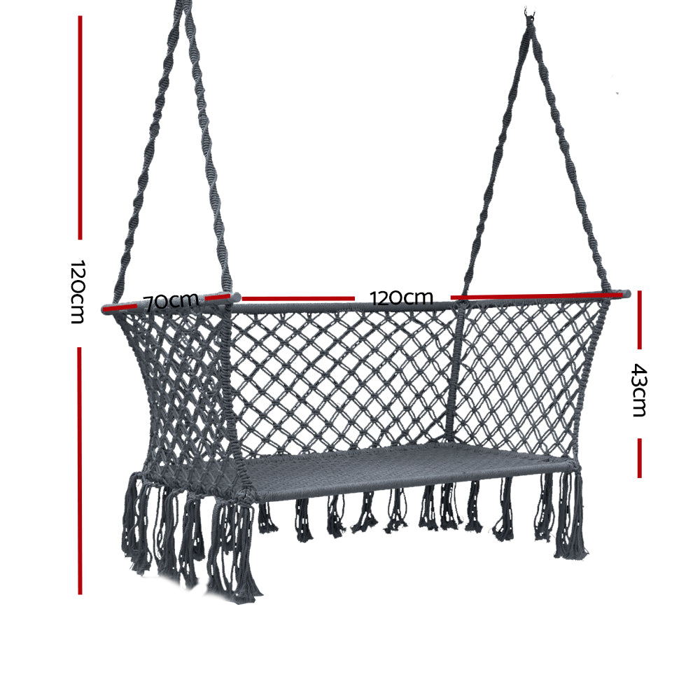 Double Portable Hammock Swing for Two - Grey