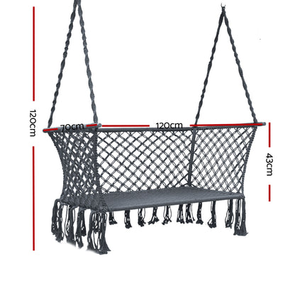 Double Portable Hammock Swing for Two - Grey