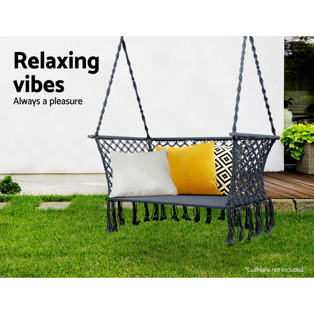 Double Portable Hammock Swing for Two - Grey