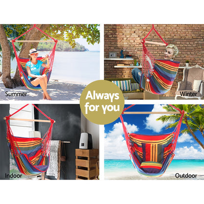 Hammock Swing Chair with Cushions -Rainbow