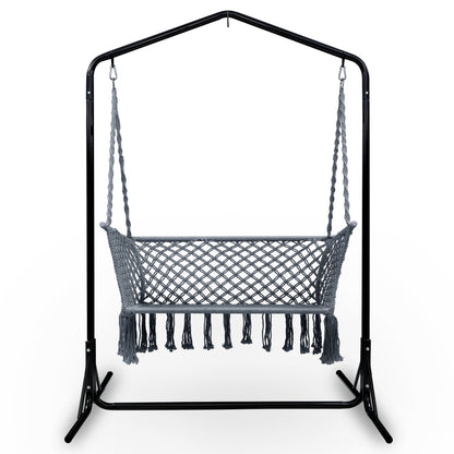 Double Swing Hammock Chair with Stand - Grey