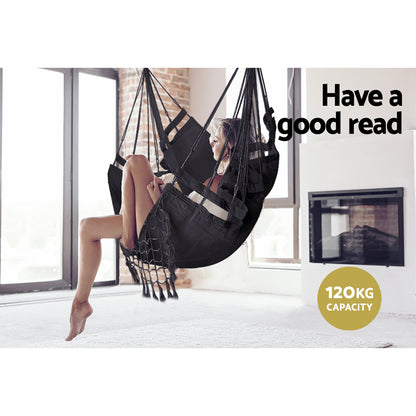 Hammock Swing Chair with Tassels- Grey