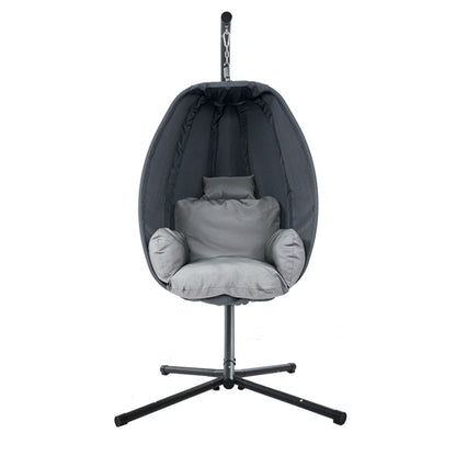 Swinging Egg Hanging Pod Chair with stand - Grey