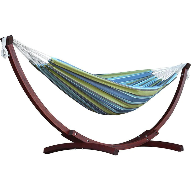 Double Cotton Hammock with Solid Pine Stand 260cm