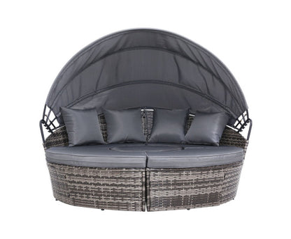 Outdoor Lounge Furniture Wicker Garden Day Bed - Grey