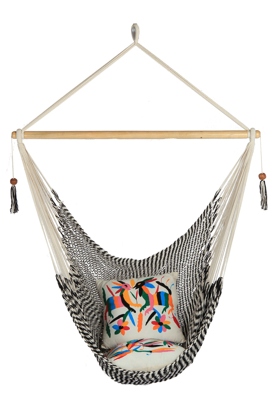 Large Nicaraguan Hammock Chair in Zebra