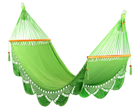 Large Nicaraguan Crochet Hammock in Pistachio