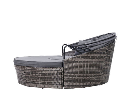 Outdoor Lounge Furniture Wicker Garden Day Bed - Grey