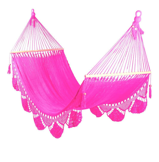 Large Nicaraguan Crochet Hammock in Pink